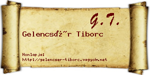 Gelencsér Tiborc névjegykártya